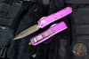 Microtech UTX-85 OTF Knife- Double Edge- Violet Handle- Bronzed Blade 232-13 VI