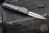 Microtech UTX-85 OTF Knife-Shadow Edition- Double Edge- Black Handle- Etched Logo- Damascus Blade 232-16 DLCTSH