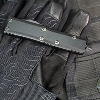 Microtech UTX-85 OTF Knife-Shadow Edition- Double Edge- Black Handle- Etched Logo- Damascus Blade 232-16 DLCTSH SN50