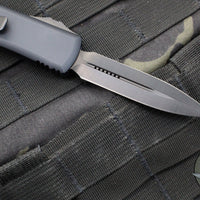 Microtech UTX-85 OTF Knife- Double Edge- Tactical- Black Handle- Black DLC Blade 232-1 DLCT 2020