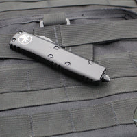 Microtech UTX-85 OTF Knife- Double Edge- Tactical- Black Handle- Black Full Serrated Blade 232-3 T