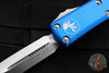 Microtech UTX-85 OTF Knife- Double Edge- Blue Handle- Satin Blade 232-4 BL