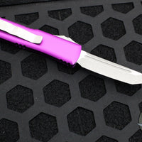 Microtech UTX-85 OTF Knife- Tanto Edge- Violet Handle- Apocalyptic Blade 233-10 APVI