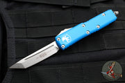 Microtech UTX-85 OTF Knife- Tanto Edge- Blue Handle- Stonewash Blade 233-10 BL