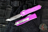 Microtech UTX-85 OTF Knife- Tanto Edge- Violet With Stonewash Plain Edge Blade 233-10 VI