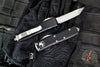 Microtech UTX-85 OTF Knife- Tanto Edge- Stonewash Full Serrated blade 233-12