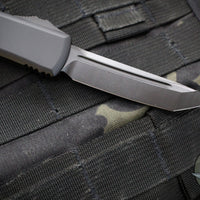 Microtech UTX-85 OTF Knife- Tanto Edge- Tactical- Black Handle- DLC Black Blade 233-1 DLCTS