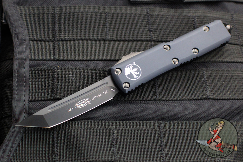 Microtech UTX-85 OTF Knife- Tanto Edge- Tactical- Black Handle- DLC Black Blade 233-1 DLCT 2019