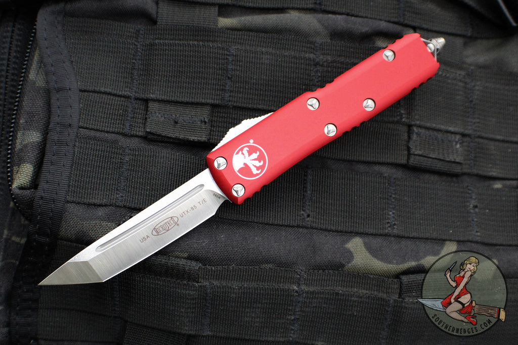 Microtech Red UTX-85 Tanto Edge OTF Knife Satin Blade 233-4 RD