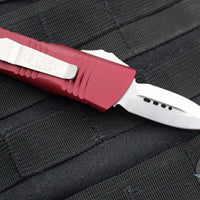 Microtech Mini Troodon OTF-Double Edge- Merlot Red Handle- Stonewash Blade 238-10 MR