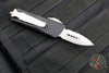 Microtech Mini Troodon OTF Knife- Double Edge- Black Handle- Stonewash Full Serrated Blade 238-12