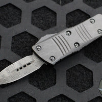 Microtech Mini Troodon OTF Knife- Double Edge- Damascus Blade with Ringed HW 238-16 CFS SN128