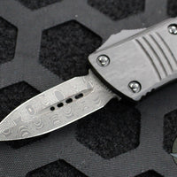 Microtech Mini Troodon OTF Knife- Double Edge- Damascus Blade with Ringed HW 238-16 CFS SN128