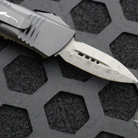 Microtech Mini Troodon OTF Knife- Double Edge- Damascus Blade with Ringed HW 238-16 CFS SN128