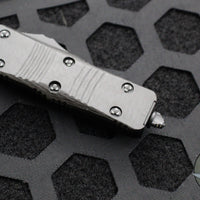 Microtech Mini Troodon OTF Knife- Double Edge- Damascus Blade with Ringed HW 238-16 CFS SN128