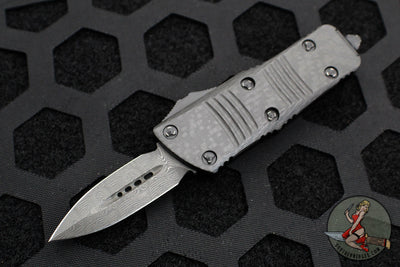 Microtech Mini Troodon OTF Knife- Double Edge- Damascus Blade with Ringed HW 238-16 CFS SN153