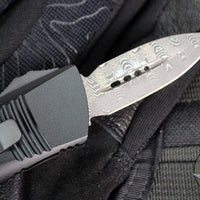 Microtech Mini Troodon OTF Knife- Double Edge- Damascus Blade with Ringed HW 238-16 CFS SN168