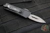 Microtech Mini Troodon OTF Knife- Double Edge- Black Handle- Damascus Blade with Ringed HW 238-16 S SN79