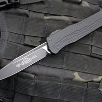 Microtech Cypher- Stepped Chassis- Single Edge- Tactical- Black Handle- Black Plain Edge Blade 241-1 T
