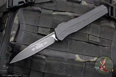 Microtech 2017 Cypher- Stepped Chassis- Single Edge- Tactical- Black Handle- Black Plain Edge Blade 241-1 T