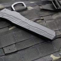 Microtech 2017 Cypher- Stepped Chassis- Single Edge- Tactical- Black Handle- Black Plain Edge Blade 241-1 T