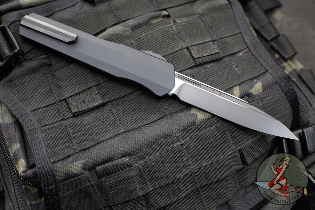 Microtech Cypher SMOOTH Body- Tactical- Single Edge-Black Handle- Blac ...