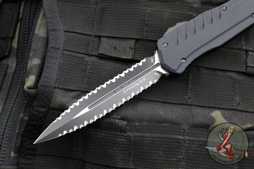 Microtech Cypher MK7- Double Edge- Tactical- Black Handle- Double Full ...