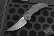 Microtech Brachial Auto OTS - Single Edge- Tactical- Black Handle-Black Full Serrated Blade 268A-3 T