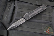 Microtech Scarab II Black Double Edge Shadow DLC Full Serrated Blade and DLC HW 280-3 DLCTSH