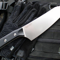 Microtech Cutlery- Chef 8"- Black G-10 Handle- Stonewash Blade 3000-10 BK