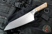 Microtech Cutlery- Chef 8"- Bead Blast Titanium Bolster- Coyote Tan G-10 Handle- Stonewash Blade 3000B-10 CE