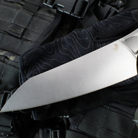 Microtech Cutlery- Chef 8"- Bead Blast Titanium Bolster- Coyote Tan G-10 Handle- Stonewash Blade 3000B-10 CE