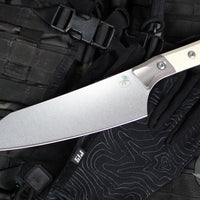 Microtech Cutlery- Chef 8"- Bead Blast Titanium Bolster- Various G-10 Handles- Stonewash Blade 3000B-10