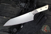 Microtech Cutlery- Chef 8"- Bead Blast Titanium Bolster- Various G-10 Handles- Stonewash Blade 3000B-10