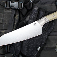 Microtech Cutlery- Chef 8"- Bead Blast Titanium Bolster- Various G-10 Handles- Stonewash Blade 3000B-10