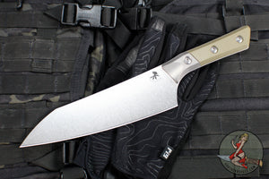 Microtech Cutlery- Chef 8"- Bead Blast Titanium Bolster- Various G-10 Handles- Stonewash Blade 3000B-10