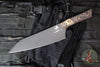Microtech Cutlery- Chef 8"- Bronze Bead Blast Titanium Bolster- Live Wire Carbon Fiber Handle- Black DLC Blade 3000B-1 DLCLWCFS