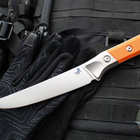 Microtech Cutlery- Boning Knife 6.125"- Titanium Bolster- Ember G-10 Handle- Stonewash Blade 3100B-10 EM