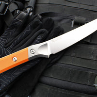 Microtech Cutlery- Boning Knife 6.125"- Titanium Bolster- Ember G-10 Handle- Stonewash Blade 3100B-10 EM