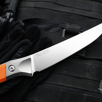 Microtech Cutlery- Boning Knife 6.125"- Titanium Bolster- Ember G-10 Handle- Stonewash Blade 3100B-10 EM