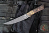 Microtech Cutlery- Boning Knife 6.125"- Bronzed Bead Blast Titanium Bolster- Live Wire Carbon Fiber Handle- Black DLC Blade 3100B-1 DLCLWCFS