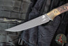 Microtech Cutlery- Boning Knife 6.125"- Bronzed Bead Blast Titanium Bolster- Live Wire Carbon Fiber Handle- Black DLC Blade 3100B-1 DLCLWCFS