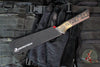 Microtech Cutlery- Boning Knife 6.125"- Bronzed Bead Blast Titanium Bolster- Live Wire Carbon Fiber Handle- Black DLC Blade 3100B-1 DLCLWCFS