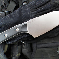 Microtech Cutlery- Santoku 6"- Black G-10 Handle- Stonewash Blade 3200-10 BK