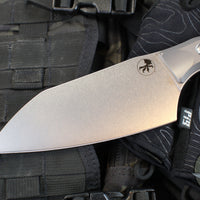 Microtech Cutlery- Santoku 6"- Bead Blast Titanium Bolster- Coyote Tan G-10 Handles- Stonewash Blade 3200B-10