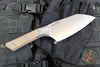 Microtech Cutlery- Santoku 6"- Bead Blast Titanium Bolster- Coyote Tan G-10 Handles- Stonewash Blade 3200B-10