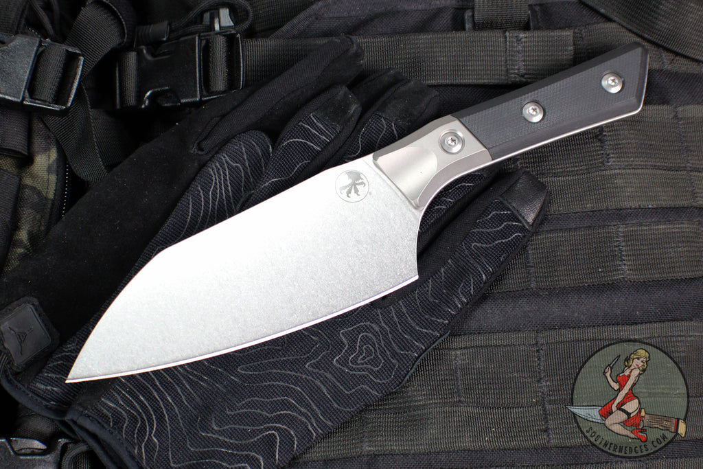 Microtech Cutlery- Santoku 6"- Bead Blast Titanium Bolster- Various G-10 Handles- Stonewash Blade 3200B-10