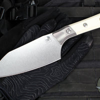Microtech Cutlery- Santoku 6"- Bead Blast Titanium Bolster- Various G-10 Handles- Stonewash Blade 3200B-10