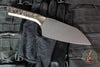 Microtech Cutlery- Santoku 6"- Bronze Bead Blast Titanium Bolster- Live Wire Carbon Fiber Handles- Stonewash Blade 3200B-1 DLCLWCFS