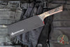 Microtech Cutlery- Santoku 6"- Bronze Bead Blast Titanium Bolster- Live Wire Carbon Fiber Handles- Stonewash Blade 3200B-1 DLCLWCFS